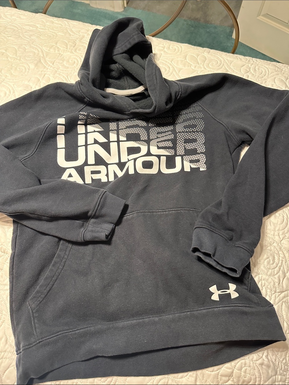 Under Armour Black Hoodie with White Logo